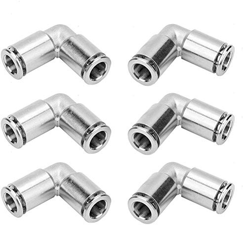 Raccord rapide pneumatique, 2Pcs Coude tout en cuivre nickelé Tuyau à air de 90 degrés Raccords rapides pneumatiques(8mm)