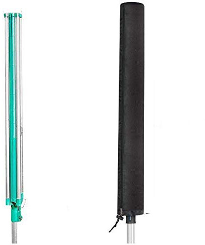 UCARE Wasserdicht Abdeckung des Trocknergestells im Freien Trockner Regal Abdeckung Rotierende Wäschetrocknerabdeckung mit Reißverschluss Schwarz (180 * 30 * 30cm)