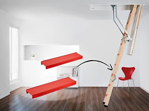 Original Roto Die Treppe Stufenengel Quadro/Designo für Roto Bodentreppen Rot Stufenschutz für saubere Stufen