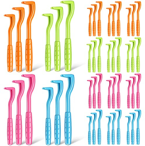 Kittmip 48 Pack Tick Removal Tool Tick Remover for Dogs, Cats and Humans Plastic Tick Puller Tick Grabber, 3 Sizes (Green, Rose Red, Orange, Blue)