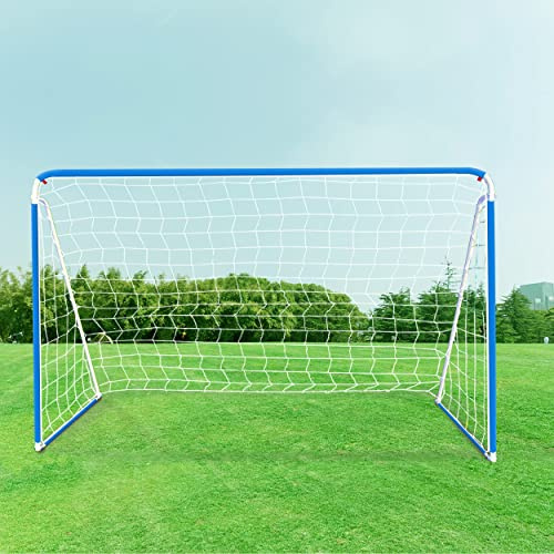 Anivia Porta da Calcio per Bambini, 1.8 m x 1.2 m Portatile, Pali della Porta per Giardino, con Struttura in Metallo - per Cortile, Esterno
