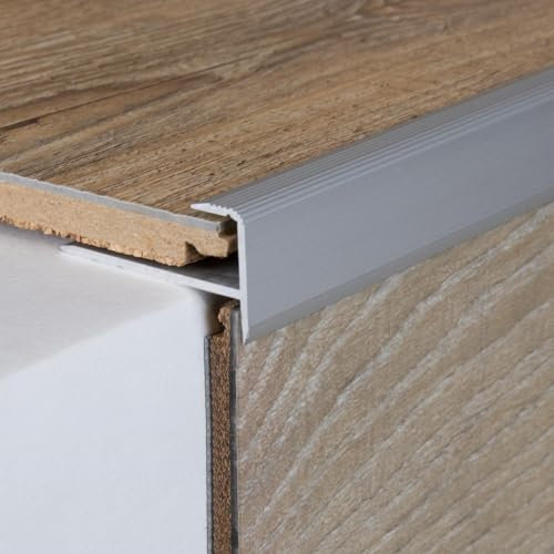 PROVISTON | Profilé de bordure et de finition | Aluminium | 37 x 10,3 x 1000 mm | Argent | Profil d'insertion | Barre de finition | Profil de sol