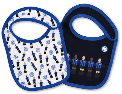 Inter - Set di 2 bavaglini Neonato, 100% cotone