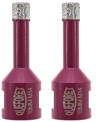 QUEFORET Punte Diamantate per Gres Porcellanato 10mm x M14-2 Pezzi Punte Trapano per Porcellana Piastrelle Ceramica Marmo Granito per Smerigliatrice Angolare