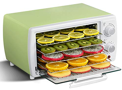 Deshidratador de alimentos con 5 bandejas y controles de temperatura - Máquina deshidratadora con calentamiento por ciclo de 360° - Fácil de limpiar + Capacidad de 10 litros - para frutas, verdur