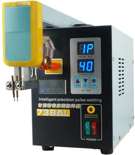ZWQOZ Soldador de batería, Soldador por Puntos de Pulso for construcción de Paquete de batería de Litio 18650 14500, Soldador por Puntos de batería de Brazo telescópico con imán de Pulso de 3,6 kW