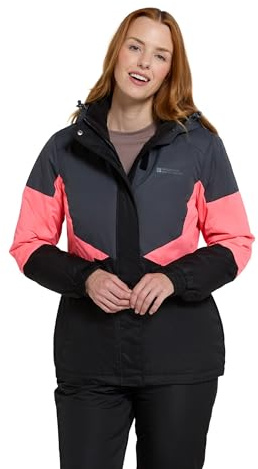 Mountain Warehouse Womens Ski Jacket & Pants Set - Padded Insulation, Snowskirt, Zipped pockets & Adjustable Hood - Best for Autumn, Winter, Outdoors & Travelling Bright Pink Women's Size 18