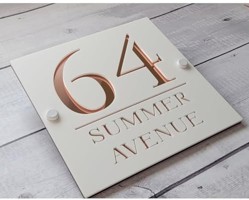 Targa con numero civico personalizzato, targa con indirizzo personalizzato con nome della strada, numeri civici per esterni, moderna targa 3D per porta galleggiante, placche per esterni e decorazione