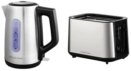 Russell Hobbs Classics Brushed Stainless Steel 1.7L Kettle and 2 Slice Toaster