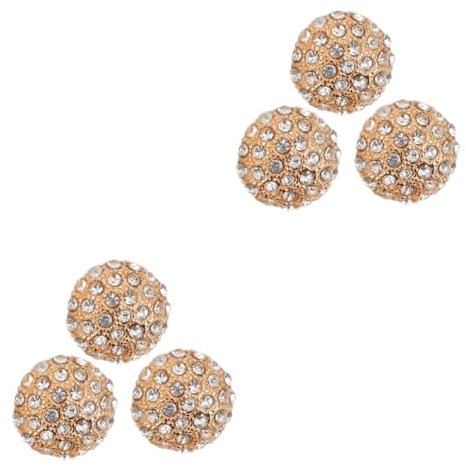 Lurrose 6 Stk Metallknöpfe mit Diamanten Mantelknöpfe Pulloverknöpfe Vintage Hemdknöpfe Verzierungsknöpfe handmade knöpfe sofabutton Schnallen nähen Kristallnähknöpfe Legierung Golden