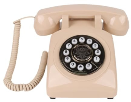 Amagogo Audio Guest Book Phone Voice Recorder Phone Decorative Phone Guestbook Desk Telephone Model for Engagement Bridal Shower, Beige