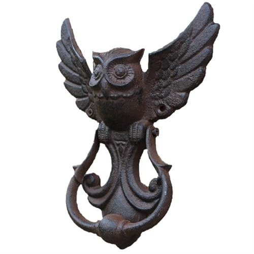 SynapSYA TüRklopfer Eisenklopfer Handwerk Eule Türklopfen Antiker Türgriff Garten Home Wanddekoration