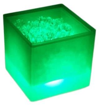 NTIYOU Seau à Glace Seau à Glace LED Seau à Glace carré éclairé for Les fêtes Home Bar, Bière rafraîchissante, Champagne, Seau à Glace en Mode Batterie Bar(Green Light)