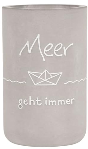 Flaschenkühler aus Beton, 20,5 cm Höhe, Grau Meer geht immer