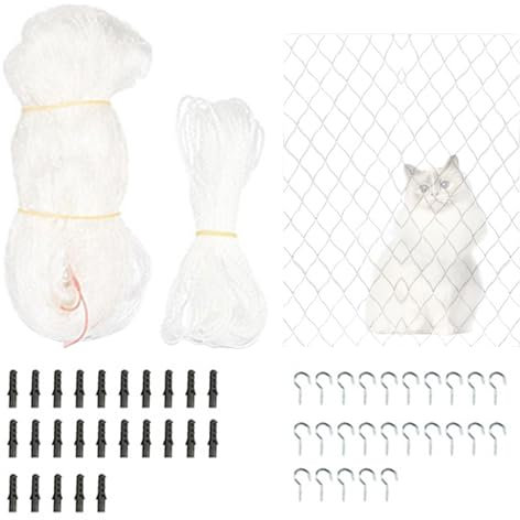 Katzennetz Balkon, 2X /3x6m/3x8m Anti-Fall Haustier Maschendrahtzaun Katzen Balkon Schutznetz, Katzen Sicherheitsnetz für Balkone Window Treppenhaus Terrasse