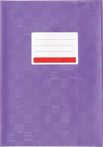 Hefthülle Heftumschlag für Schulhefte Notizbücher Kladden uvm (Violett, A4 | 5er Pack)