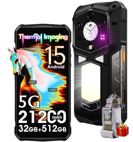 Ulefone Armor 29 Pro Thermal Version Rugged Smartphone 5G, 36GB+512GB/2TB Android 15 Telefono con Fotocamera Termica, 21200mAh 120W, AMOLED Doppio Schermo 6,67 FHD+ 120Hz, 64MP+50MP, 4G,WiFI 6E,NFC
