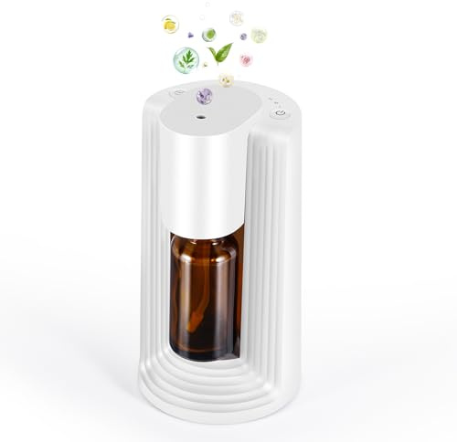 LAMA Diffusore di aromi senz'acqua, diffusore di oli essenziali per auto, mini profumatore portatile, con spegnimento automatico, 3 livelli di nebbia, per casa, camera da letto, auto, bianco