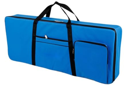 Funda para teclado de 61 teclas, 102 x 42 x 5 cm, acolchada, impermeable, para teclado de piano eléctrico, bolsa de mano, mochila de transporte, tela Oxford, color azul