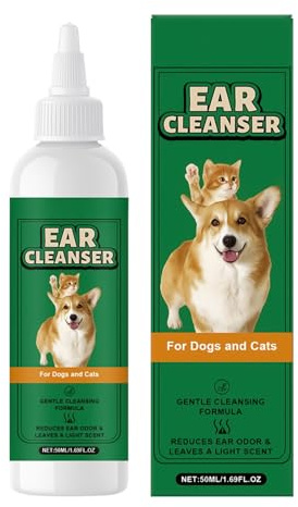Detergente per la Salute 'Orecchio dei Cani, 50 ml, per Il Controllo degli odori, liquide | lenitivo Cane Cura delle Orecchie – per l'igiene e la Cura a casa e in Viaggio in Caso di
