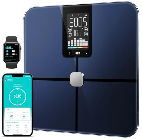 Tychesy Smart Scales for Body Weight | 20+ Body Metrics, On-Scale 7 Days' Trend Tracking BMI and Body Fat, Body Composition Analysis on App, 400lb/180kg Capacity