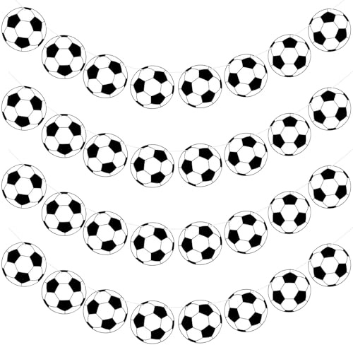 4 styck fotbollsbanner fotbollsgirlanger fotbollsdekorationer födelsedagsbanner fotbollsgirlanger för födelsedagsfest med fotbollstema
