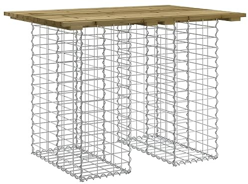Lumanois Tavolo da Giardino in gabbione Design 100x70x72 cm in Legno di Pino impregnato,Mobili,Mobili da Giardino,Tavoli da Giardino,19.11kg-834367