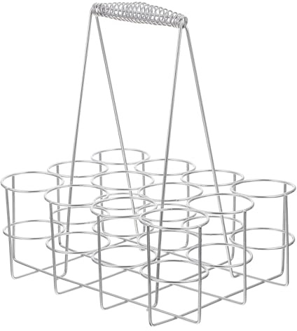 STOBAZA Panier la Résistant Rouille Capacité Bouteilles Design 12 de en Fer Argenté, Porte-Bouteilles Léger et Pratique pour Bière Bar et Ktv