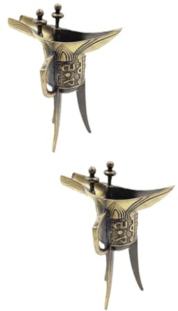 GFJryET Copa triangular imperial, Copa de vino antigua tres patas hierro Vintage, accesorio fotografía, 2 uds