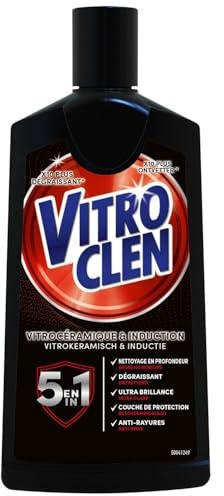 Brillance ultra et nettoyage en profondeur faciles — VITROCLEN Nettoyant Crème Plaques Vitrocéramique et Induction Dégraissant 5 en 1 — 200mL - Lot de 3