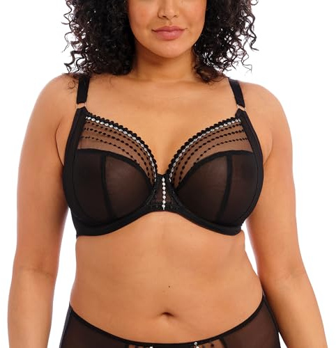 Elomi Women's Plus Size Matilda Underwire Plunge Bra, Black, 36G UK