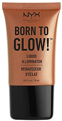 NYX Professional Makeup Born to Glow Liquid Illuminator, Flüssiges Schimmer Makeup, Highlighter, Foundation Base, Vegane Formel, Farbton: Sun Goddess