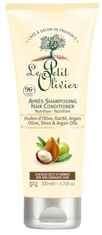 LE PETIT OLIVIER - Après-Shampooing Crème Soin Nutrition - Huiles D'Olive, Karité & Argan - Nourrit, Répare & Protège - Cheveux Secs & Abîmés - Sans Silicone Sans Sulfate - Fabriqué en France - 200 ml