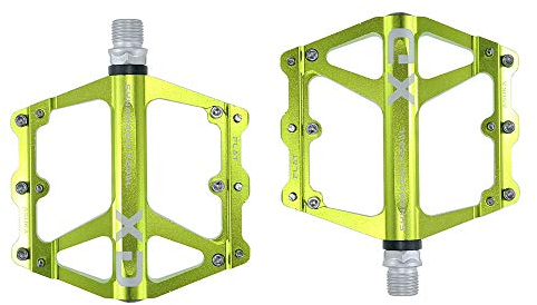 FrontStep General Aluminium Non-Slip Pedals Lightweight Bicycle Pedals with Cr-Mo Steel Spindle for MTB/Mountain Bike Pedal/BMX Pedal (Green)