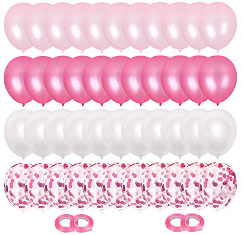 64 Stück Luftballons Rosa，Geburtstag Luftballons
