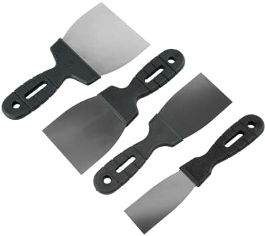 Toolty Spachtelmesser aus Edelstahl, flexibles Wandspachtel, Trockenbauschaber, Finishing-Beschichtungsspachtel – Set 40, 60, 80, 100 mm – DIY – TLTY-S006