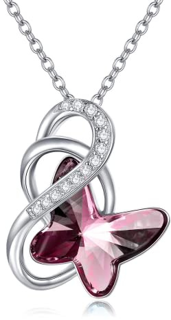 AOBOCO Sterling Silber Schmetterlinge Kette Damen, Schmetterling Schmuck Geschenke für Frauen Mädchen Mama Freundin