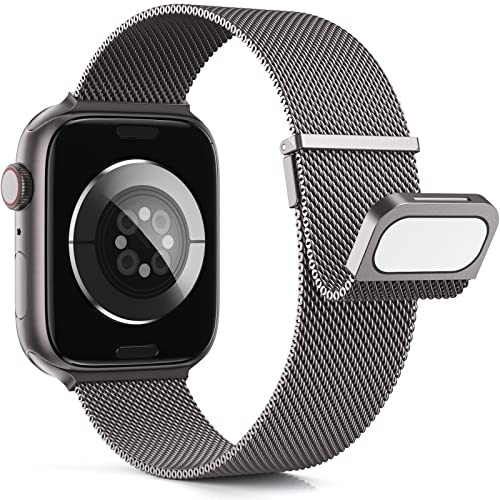 Higgs Metal Correas Compatible con Correa Apple Watch 40mm 41mm 38mm 44mm Ultra 3/2/1 49mm 45mm 42mm 46mm,Pulsera Double Magnética Milanais para iWatch Series 1110 9 SE 8 7 6 5 4 3 2 1