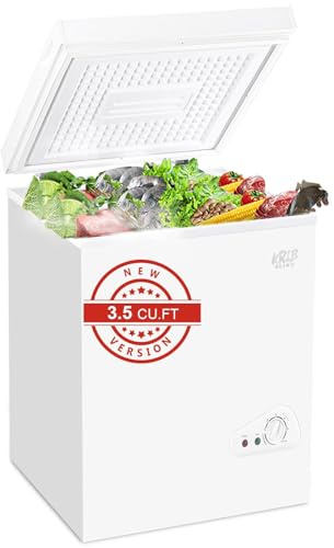 Chest Freezer 3.5 Cu.Ft Mini Compact Deep Freezer with Top Open Door White