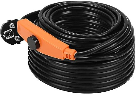 Ansobea Cavo di riscaldamento antigelo, 18 m, 288 W, con termostato, cavo antigelo, riscaldamento tubolare con interruttore automatico, nastro riscaldante per tubi dell'acqua in casa, piscina, stagno