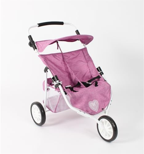 Bayer Chic 2000 697 62 - Passeggino Jogger 3 Ruote per Bambole Binocolo Jean Rose