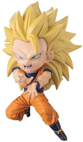 Chibi Masters Bandai Dragon Ball Goku SS3 Figure | 8cm Mini Collectable Toy With Window Box Based On Dragon Ball Manga And Anime | Great Gift
