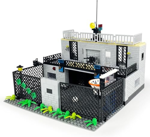 KeKeDuo Militär Halden Gefängnis Modell 498 Klemmbausteine Haftanstalt Basketballplatz Bausteine Konstruktionsspielzeug Kompatibel mit Minifiguren