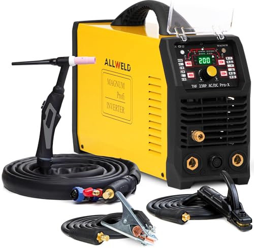 THF 238 PRO - 200A WIG Schweißgerät AC DC mit Puls und AC-Wellenformeinstellung - Präzises Schweißgerät für Aluminium mit Punktschweißen-Funktion - kompatibel mit Fernsteuerung - Set Solo