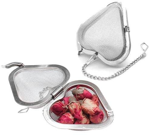 Hwtcjx 2 Piezas Infusor Te, Infusor de Té de Acero Inoxidable 304, Infusores de Té, Infusor de Te de Metal, Filtro de Té, Colador de Té de Malla Fina para Té Suelto Especias Hierbas (Plata)