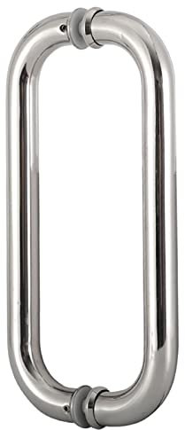 Maniglia per Porta Doccia Rotonda a Forma di O, Set di ferramenta bifacciale per Interni, Maniglia Push Pull in Acciaio Inossidabile 304, Diametro del Tubo 1 Pollice (Argento)