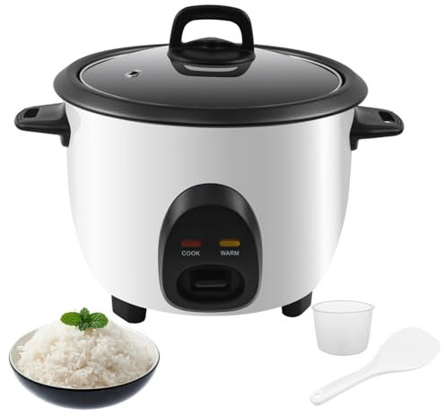 kisidus Arrocera para Hogar, Cocina Eléctrica de 400 W, 1.0 Litros, Revestimiento Antiadherente, Mantiene el Calor, Apagado Automático. Incluye Taza Medidora y Cuchara