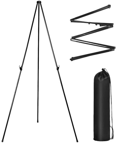 Cavalletto artistico treppiede - Cavalletto treppiede in alluminio robusto, cavalletto regolabile in altezza | Cavalletto portatile per dipingere, disegnare e visualizzare opere d'arte, può contenere