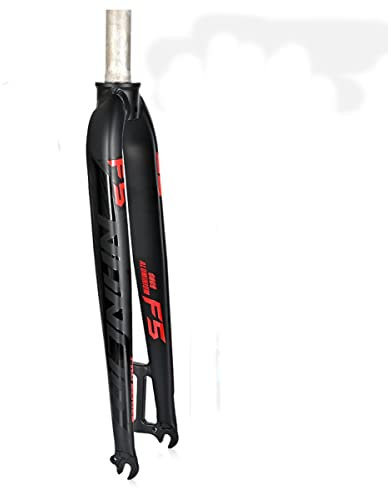 JNTFNE MTB-Gabeln, starre Fahrradgabel, 1-1/8 Zoll, Vollaluminiumlegierung, 26/27,5/29 Zoll, starre Scheibenbremse, MTB-Gabel, 28,6 mm, gewindelos, Ultra 700C, leichte Gabeln (Farbe: Schwarz Rot)