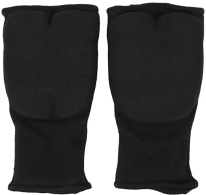 RiToEasysports Internos de Boxeo Agregados, Envoltura a Mano de Boxeo EVA y Nylon Alta Flexibilidad con Malla Transpirable para Artes Marciales de Karate (Black